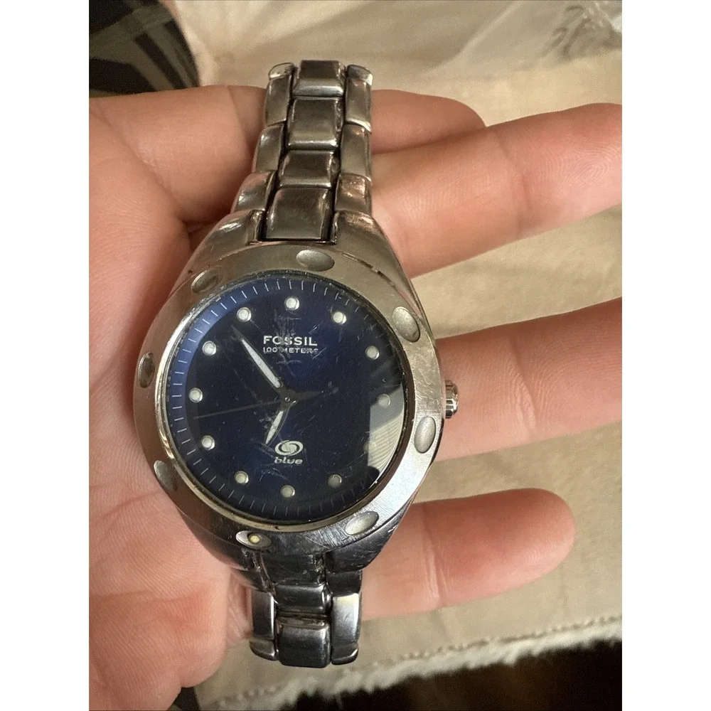 Mens Fossil Stainless Steel Watch 40mm Gray Carbon Fiber Dial‎ AM3287.  4293